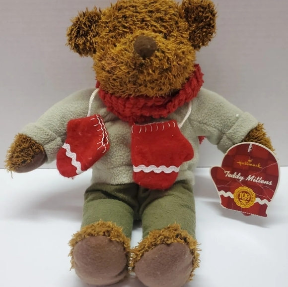 Hallmark Teddy Mittens 100th Anniversary Teddy Bear Plush Bear Doll W Hang Tag - Picture 3 of 9